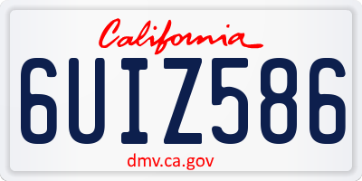 CA license plate 6UIZ586