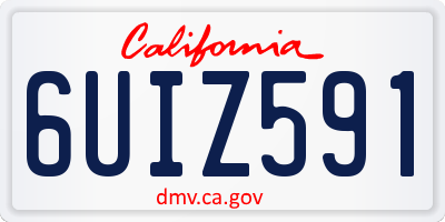 CA license plate 6UIZ591
