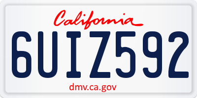CA license plate 6UIZ592