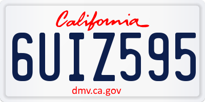CA license plate 6UIZ595