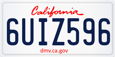 CA license plate 6UIZ596