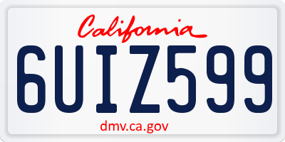 CA license plate 6UIZ599
