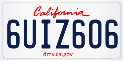 CA license plate 6UIZ606