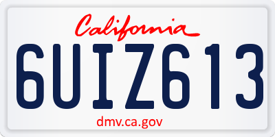 CA license plate 6UIZ613
