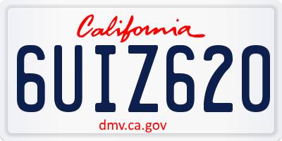 CA license plate 6UIZ620