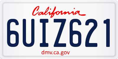 CA license plate 6UIZ621