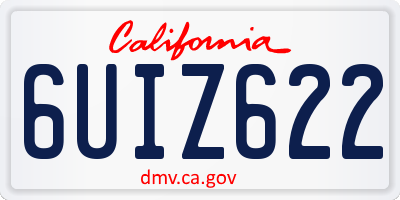 CA license plate 6UIZ622