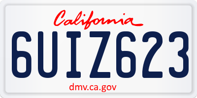 CA license plate 6UIZ623