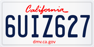 CA license plate 6UIZ627