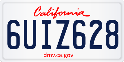 CA license plate 6UIZ628