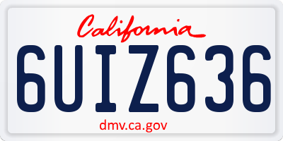 CA license plate 6UIZ636