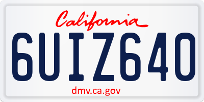 CA license plate 6UIZ640