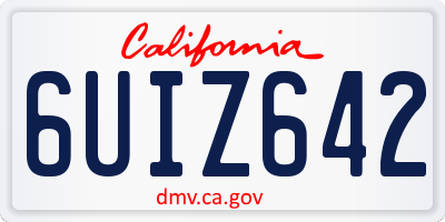 CA license plate 6UIZ642