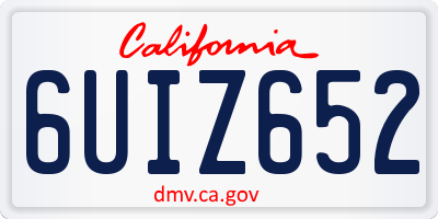 CA license plate 6UIZ652