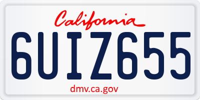CA license plate 6UIZ655