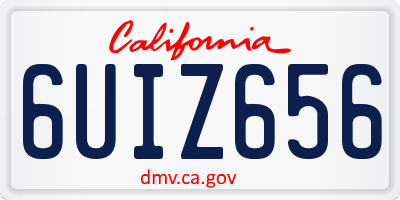 CA license plate 6UIZ656
