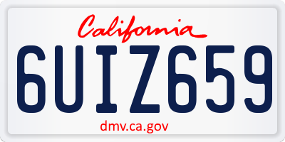 CA license plate 6UIZ659