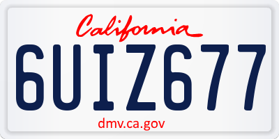 CA license plate 6UIZ677