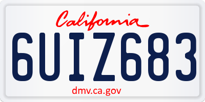 CA license plate 6UIZ683