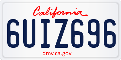 CA license plate 6UIZ696