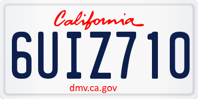 CA license plate 6UIZ710