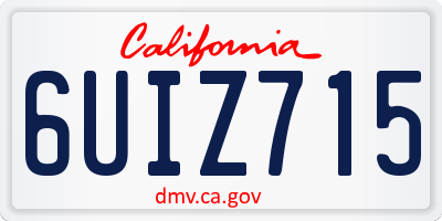CA license plate 6UIZ715