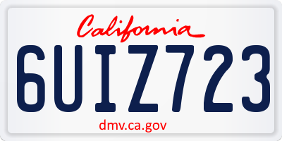 CA license plate 6UIZ723
