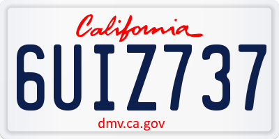 CA license plate 6UIZ737