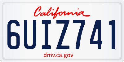 CA license plate 6UIZ741