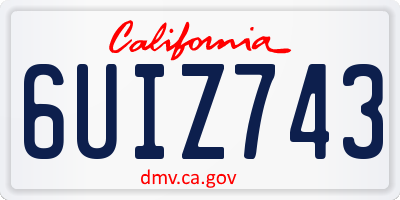 CA license plate 6UIZ743