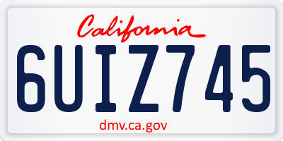 CA license plate 6UIZ745