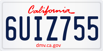 CA license plate 6UIZ755