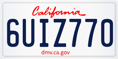 CA license plate 6UIZ770