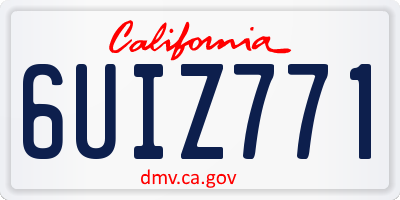 CA license plate 6UIZ771