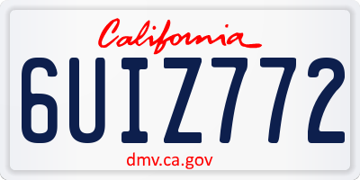 CA license plate 6UIZ772