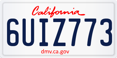 CA license plate 6UIZ773
