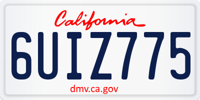 CA license plate 6UIZ775