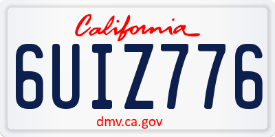 CA license plate 6UIZ776