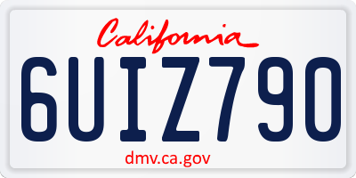 CA license plate 6UIZ790