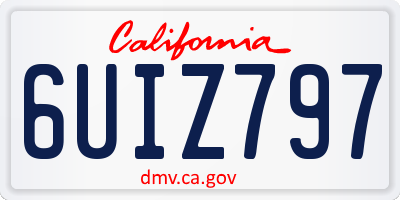CA license plate 6UIZ797