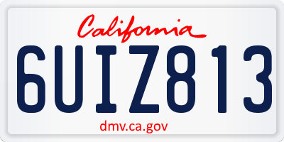 CA license plate 6UIZ813