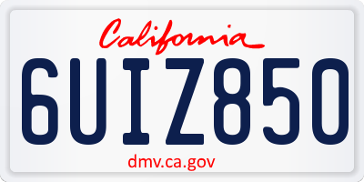 CA license plate 6UIZ850