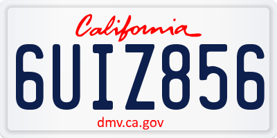 CA license plate 6UIZ856