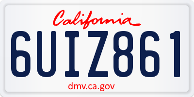 CA license plate 6UIZ861