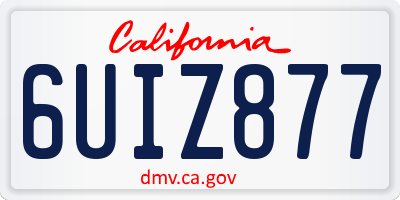 CA license plate 6UIZ877