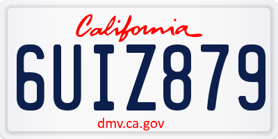 CA license plate 6UIZ879