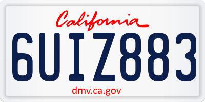 CA license plate 6UIZ883