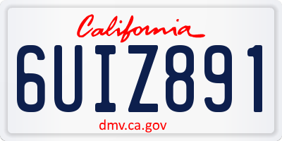 CA license plate 6UIZ891