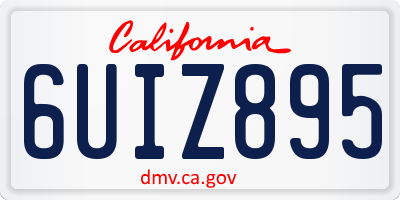CA license plate 6UIZ895