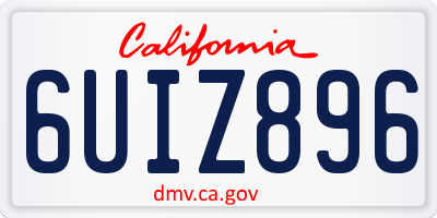 CA license plate 6UIZ896